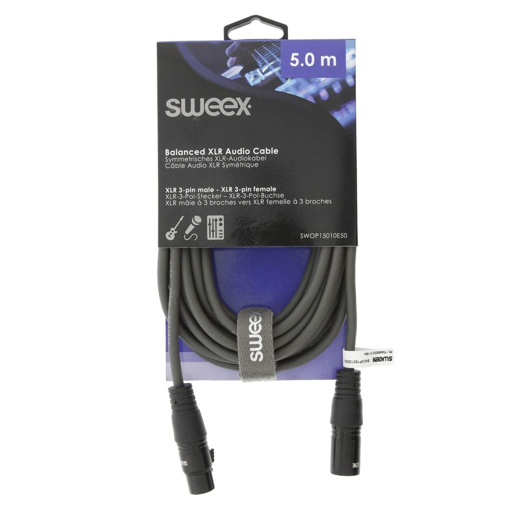 Sweex XLR Stereo Cable XLR 3-Pin Male to XLR 3-Pin Female 5m Dark Grey - COTH15010GY50