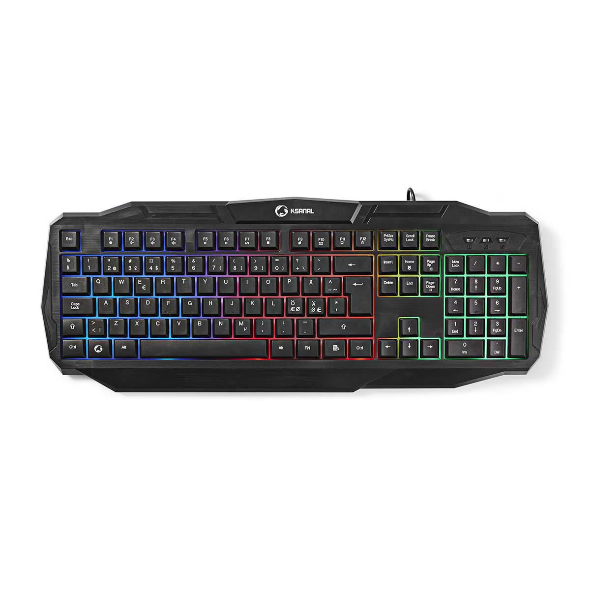 Gaming Combo Kit 4-in-1 Keyboard, Headset, Mouse % Mouse Pad Nordic Layout Black