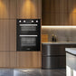Baridi 72cm Built-Under Double Oven, 74L Capacity, Energy Rating A - Black DH278