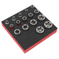 Sealey TRX-P* EPR Socket Set 1/4", 3/8" & 1/2"Sq Drive 16pc SX096