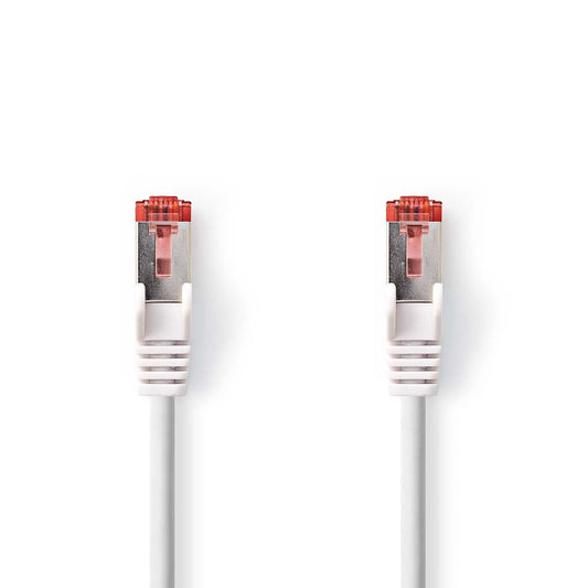 Nedis CAT6 Cable RJ45 Male to Male S/FTP 0.25m Round LSZH White - CCGL85221WT025