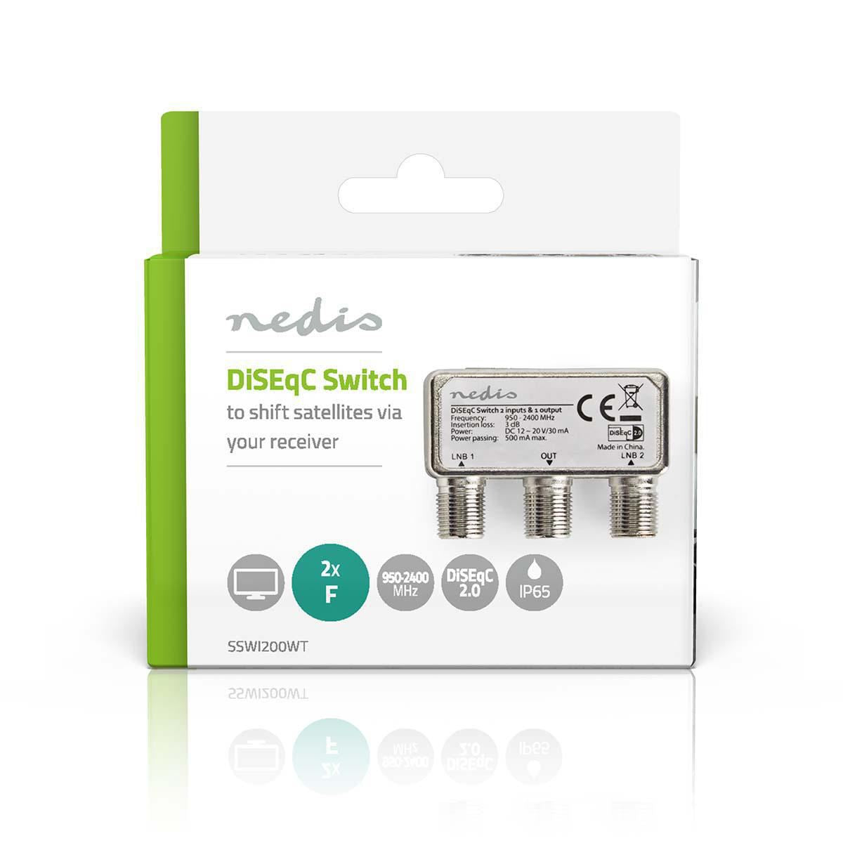 Nedis DiSEqC Switch 2 to 1 F-Connector 950 to 2400 MHz SSWI200WT