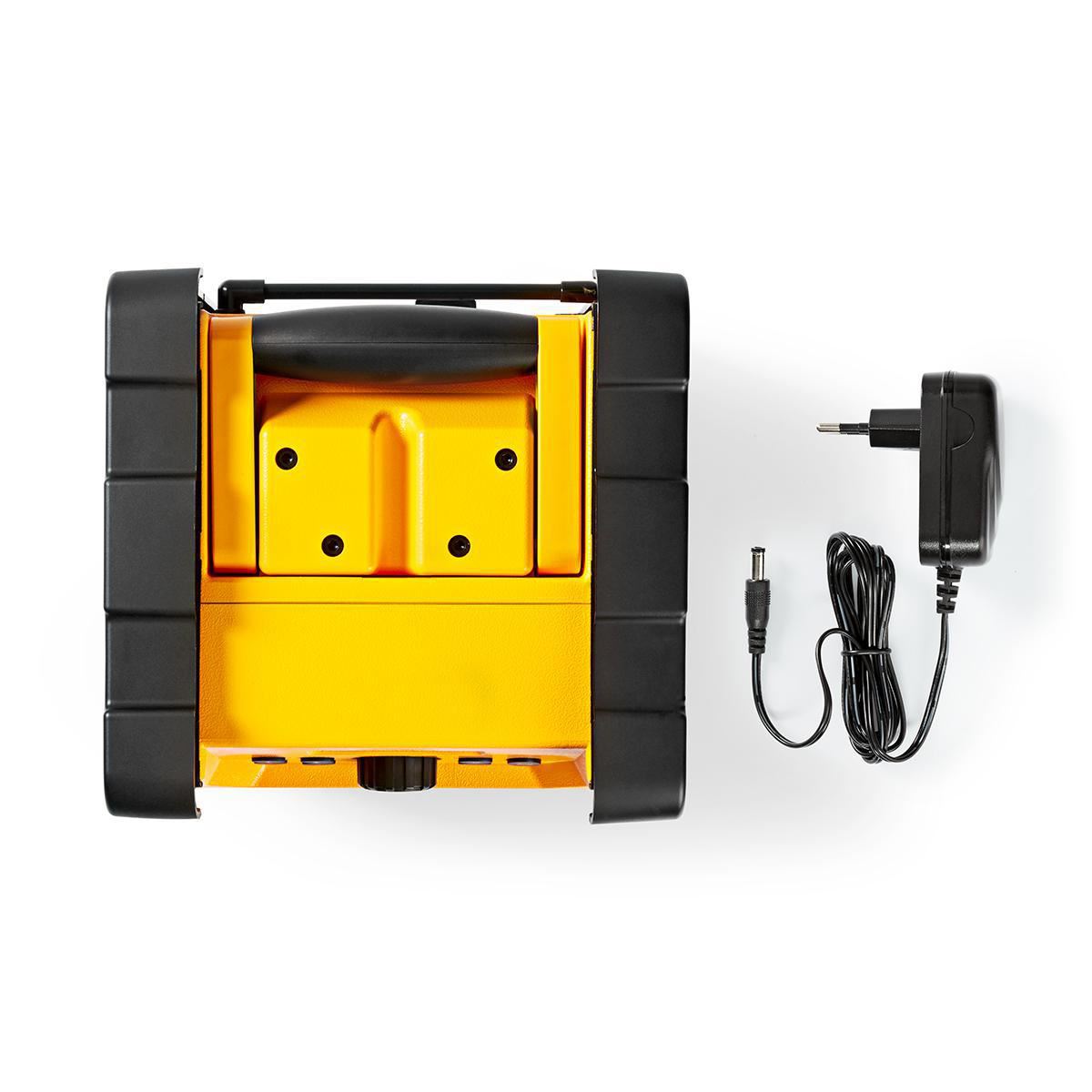 Nedis Jobsite FM Radio 15W Bluetooth® IPX5 Carrying Handle Yellow/Black - RDFM3100YW