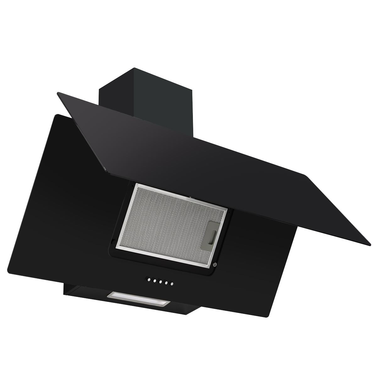 Baridi Angled Chimney Cooker Hood with Carbon Filters & LED Lamp 90cm