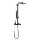 Baridi Thermostatic Shower Mixer Set, 20x20cm Square Head, Adjustable Rail