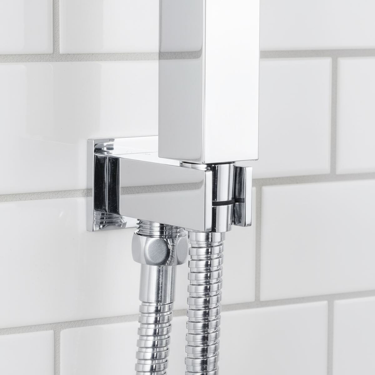 Baridi Concealed Thermostatic Shower Set 20 x 20cm Square Head & Hand Shower - Chrome DH320