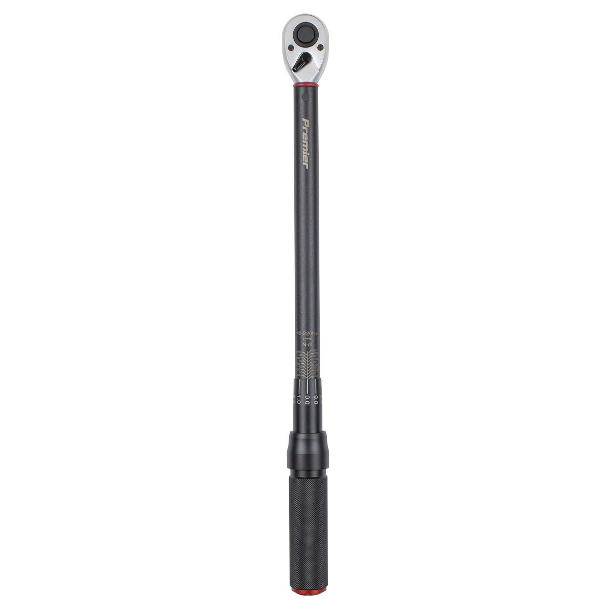 Sealey Premier Torque Wrench Micrometer Style 1/2"Sq Drive Calibrated 40-220Nm