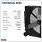 Sealey Premier 36" Industrial High Velocity Rotomold Drum Fan 3-Speed 230V