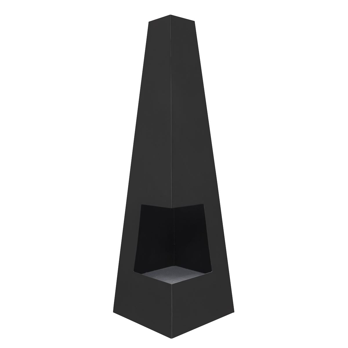 Dellonda Chiminea, Wood Burner, Heater for Outdoors W45cm x H150cm - Black Steel DG105