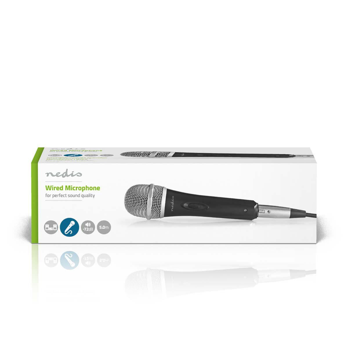 Nedis Wired Microphone -72dB +/-3dB Sensitivity 50 Hz to 15 kHz 5.0 m MPWD50BK