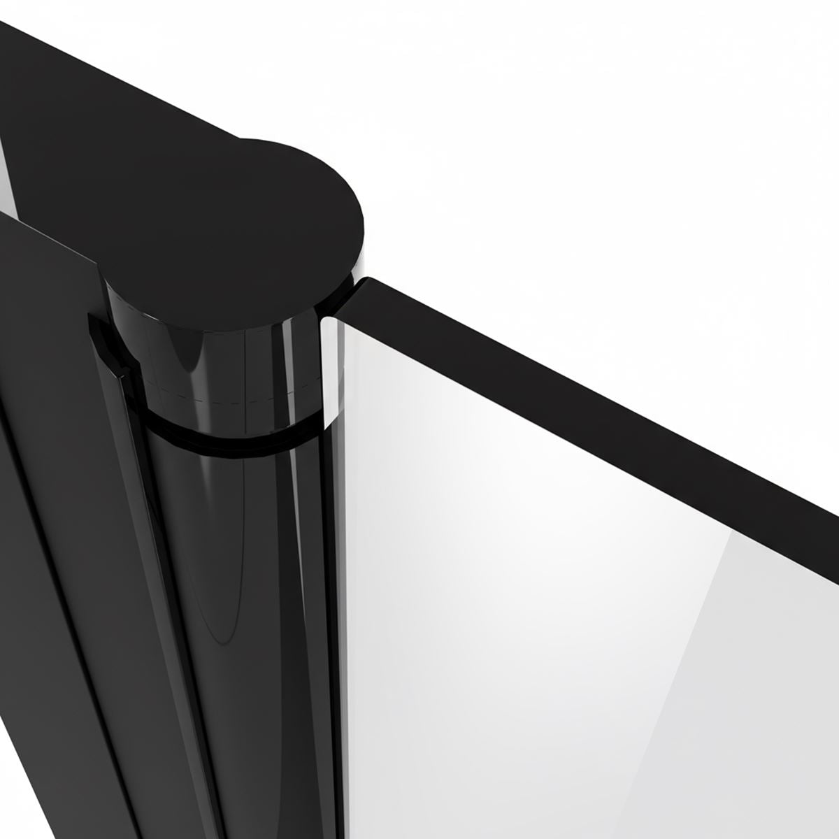 Baridi Pivot Shower Door 800 x 1850mm, 6mm Tempered Glass, Reversible - Black