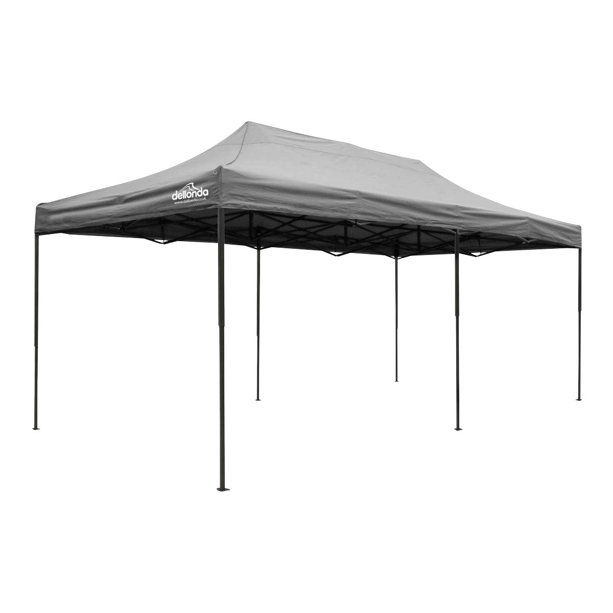 Dellonda Premium 3x6m Pop-Up Gazebo Water Resistant w/Carry Bag/Rope/Stakes Grey