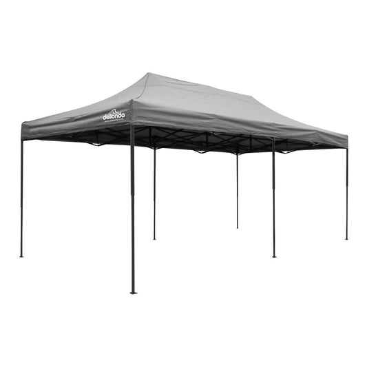 Dellonda Premium 3x6m Pop-Up Gazebo Water Resistant w/Carry Bag/Rope/Stakes Grey