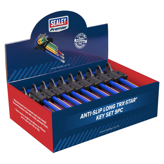 Sealey Premier Anti-Slip Long TRX-Star* Key Set 9pc - Display Box of 10 AK7193DB