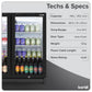Baridi Hinged Double Door, Back Bar Drinks Fridge/Cooler, 190L Capacity DH272