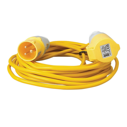 Defender E85118 110V Extension Lead, Yellow, 1.5mm�, 16A, 10m