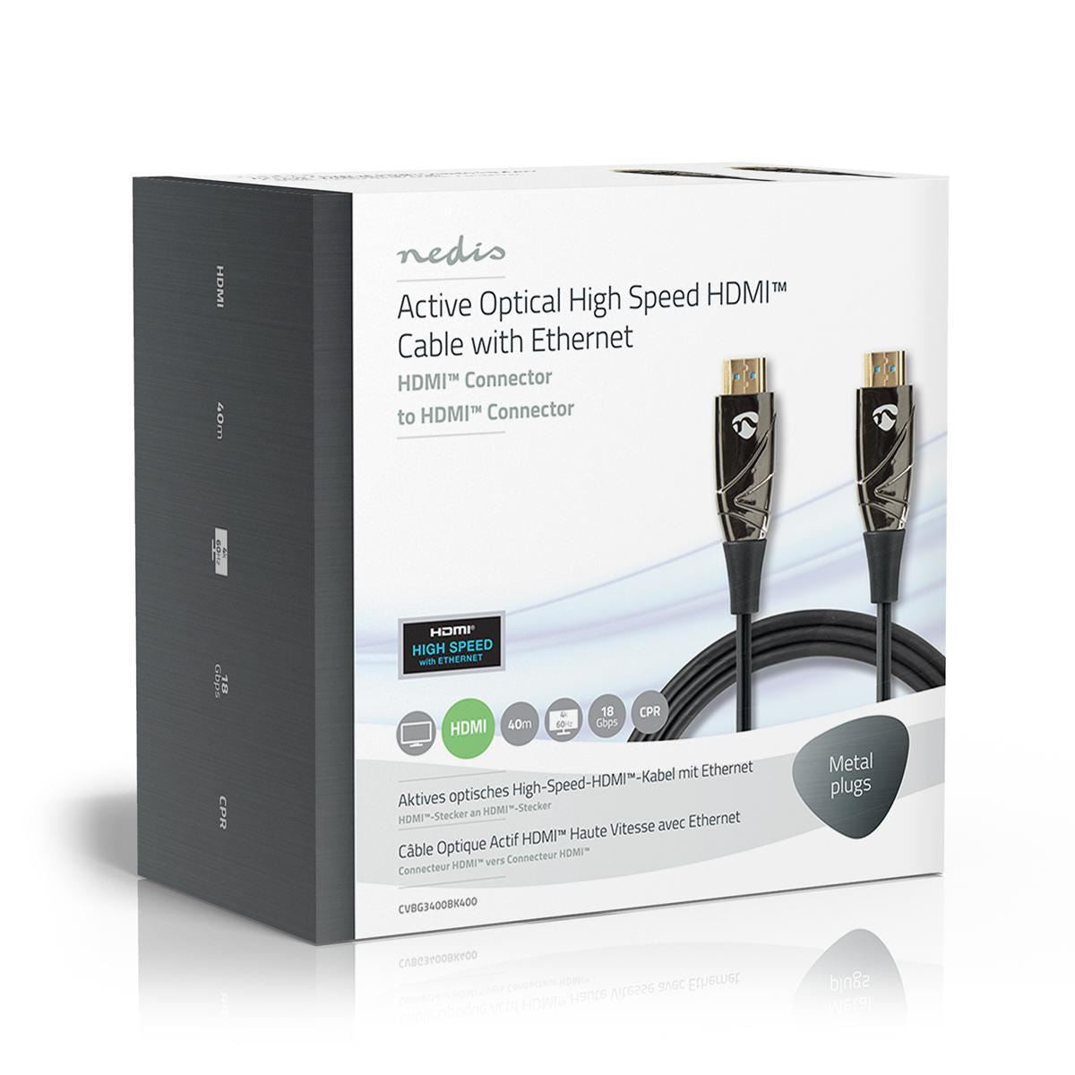 Nedis High Speed HDMI Cable with Ethernet AOC  to HDMI Connector 40m - CVBG3400BK400