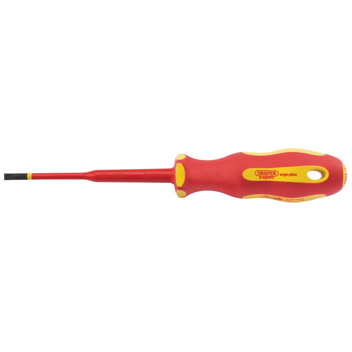 Draper Ergo Plus Slimline Plain Slot VDE Screwdriver (4.0mm x 100mm) - 02160