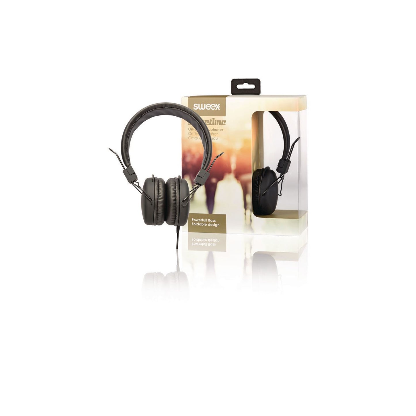 Sweex On-Ear Headphones 1.2m Black SWHP100B - HPWD1100BK