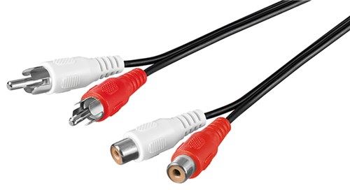 Goobay RCA extension cable 10m 2x RCA male (audio left/right) to 2x RCA female
