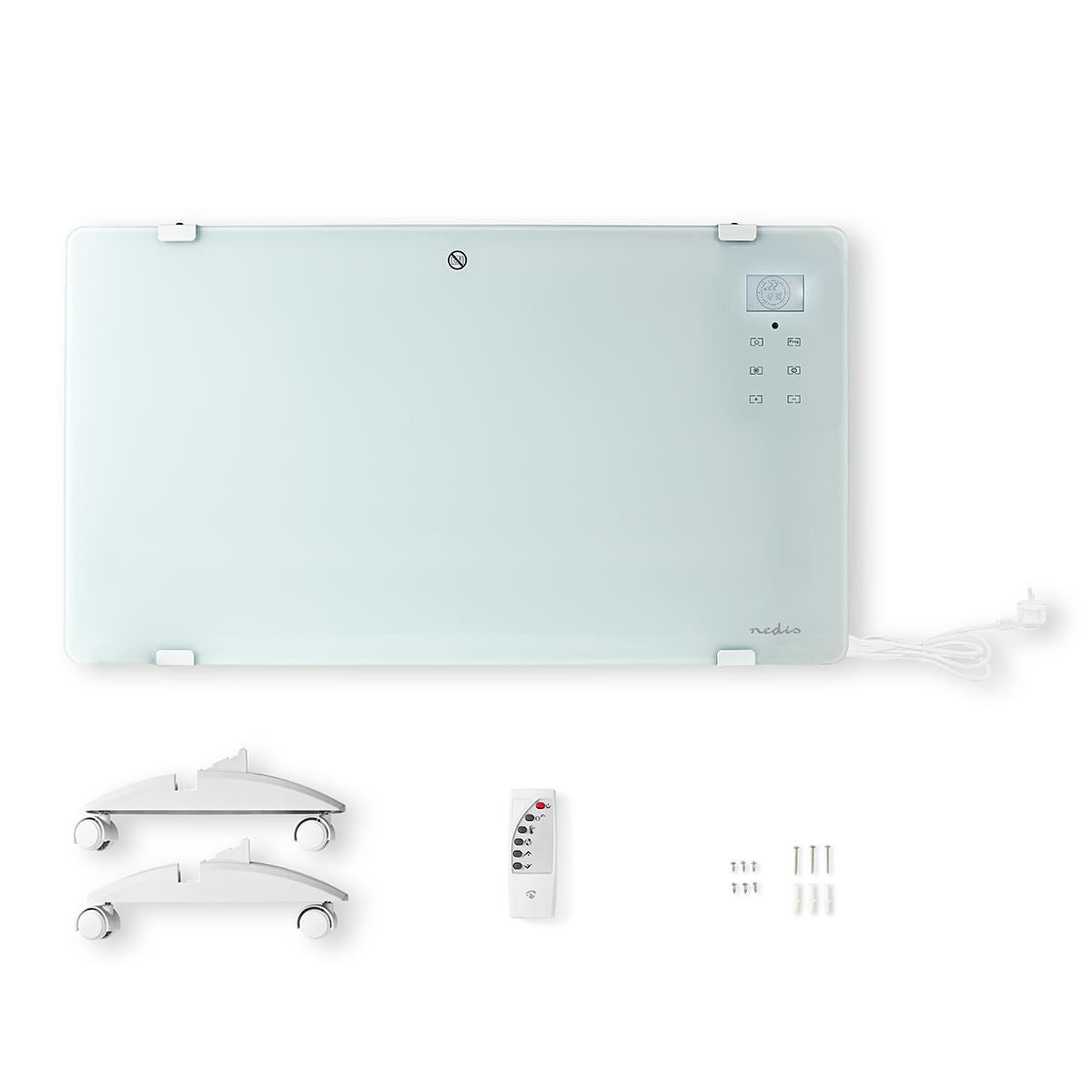 Nedis Wi-Fi Smart Convection Heater Thermostat Glass Front Panel 2000W White - WIFIHTPL20FWT