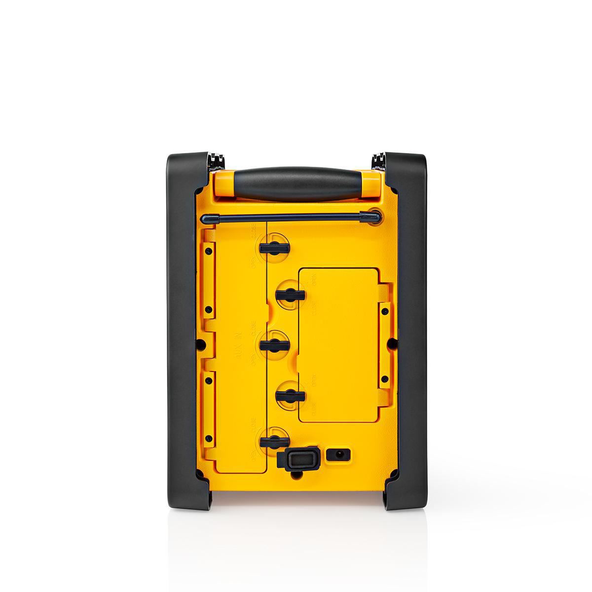 Nedis Jobsite FM Radio 15W Bluetooth® IPX5 Carrying Handle Yellow/Black - RDFM3100YW