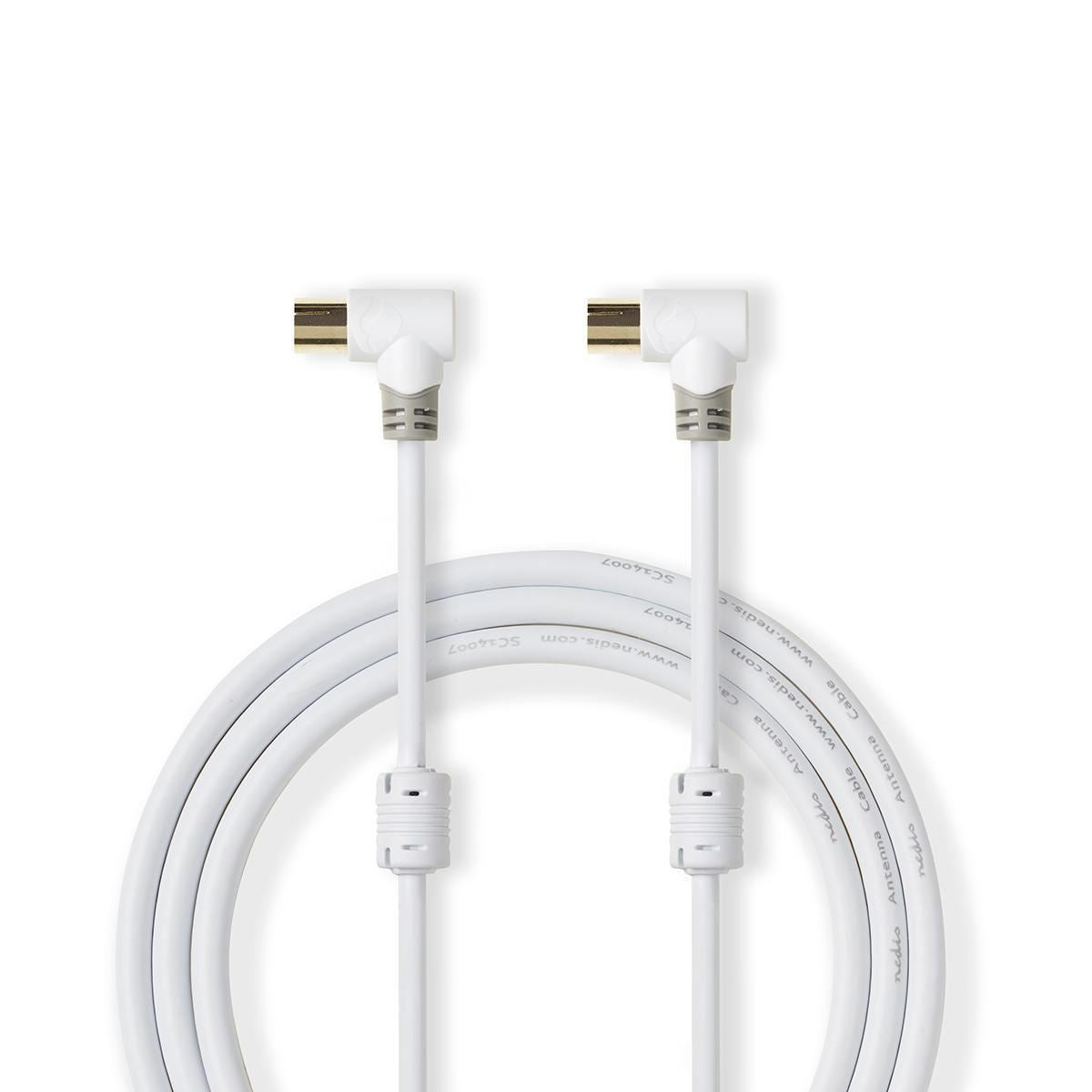 Coax Cable 100dB IEC (Coax) Male Angled to IEC (Coax) Female Angled 1m White - CSBW40010WT10