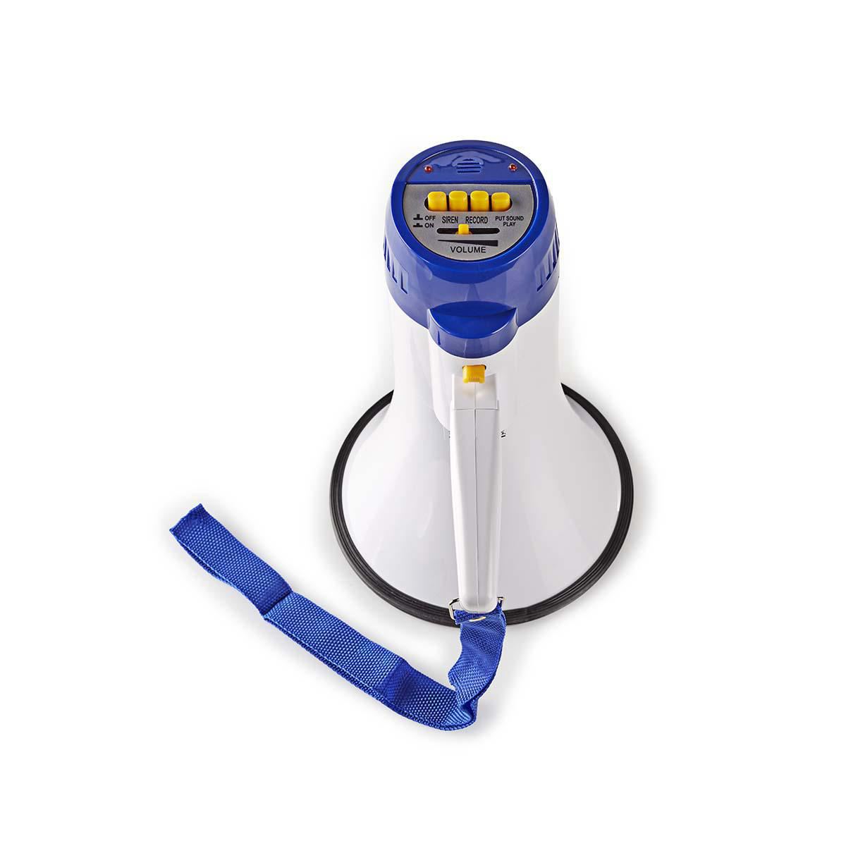 Nedis Megaphone 10W 250m Range Built-in Microphone White/Blue MEPH150WT