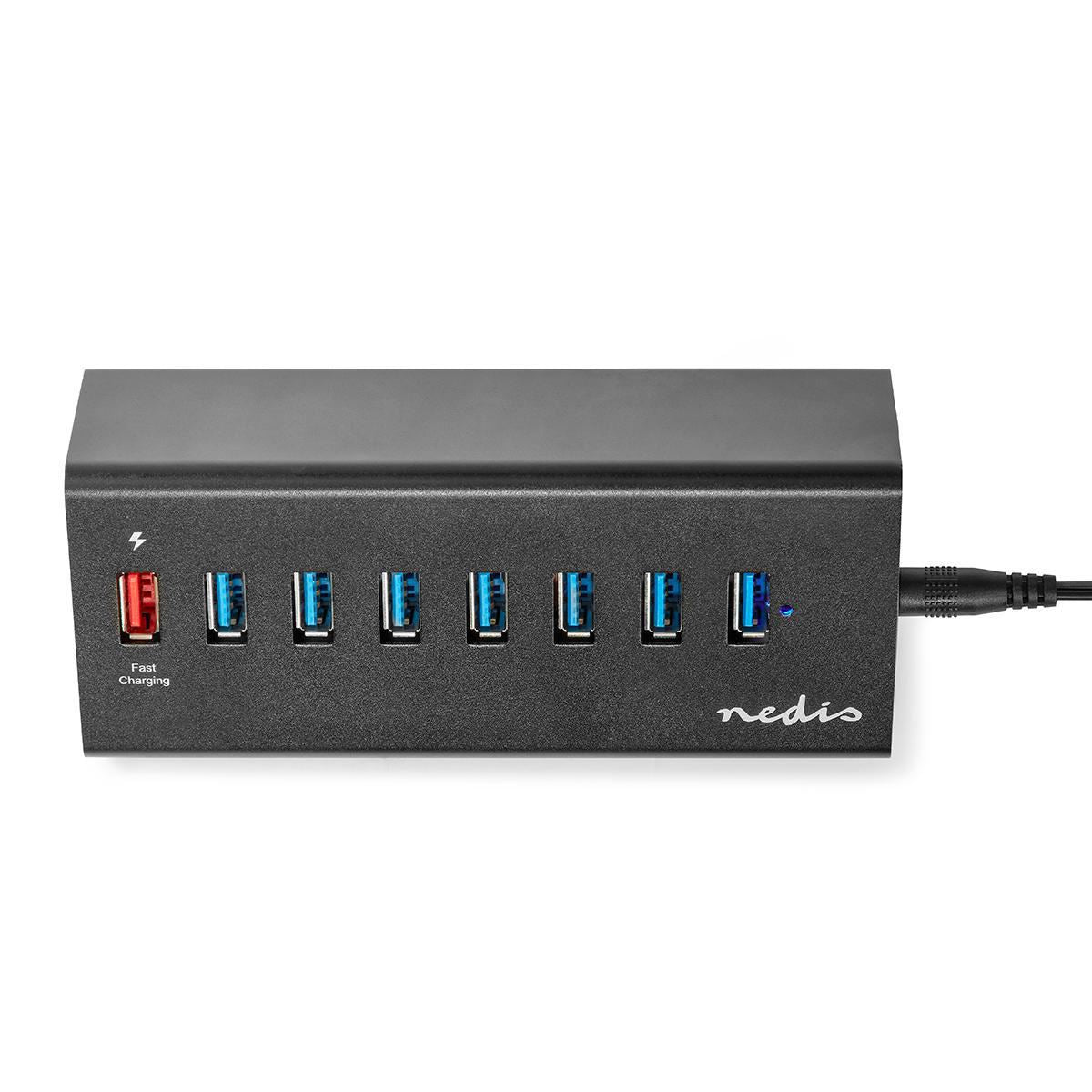 Nedis USB Hub 8-Port USB 3.0 Powered QC3.0 5 Gbps - UHUBUP3810BK