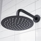 Baridi Concealed Thermostatic Shower Set, 20cm Round Head & Hand Shower - Black