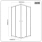 Baridi Corner Shower Entry Enclosure 800 x 800 x 1850mm with 6mm Tempered Glass - Chrome DH298
