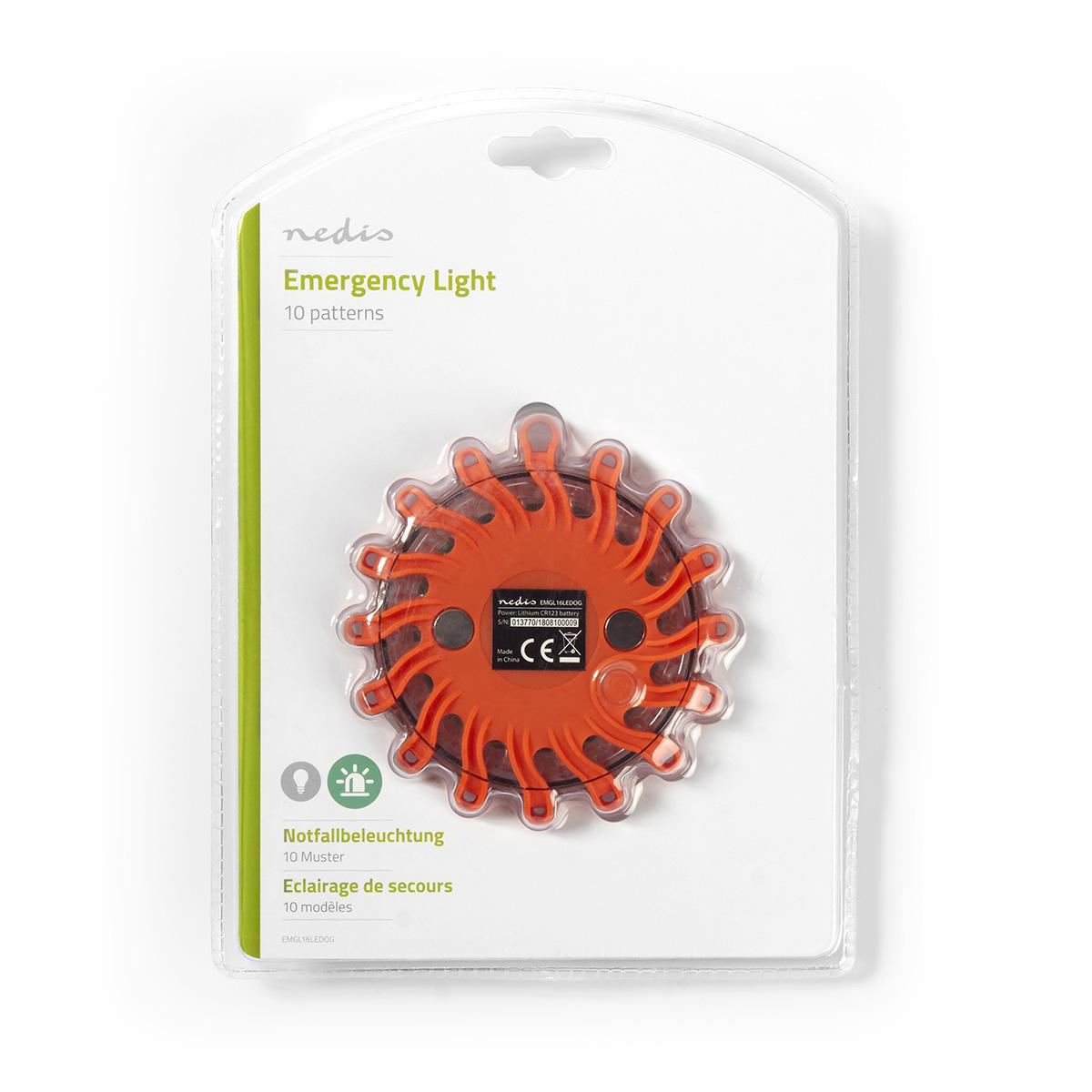 Nedis Emergency Light 10 patterns Built-in lithium CR123A EMGL16LEDOG