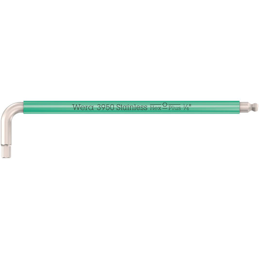 Wera 3950 Spkl Stainless Steel Multicolour Hex Key 1/4"  022856