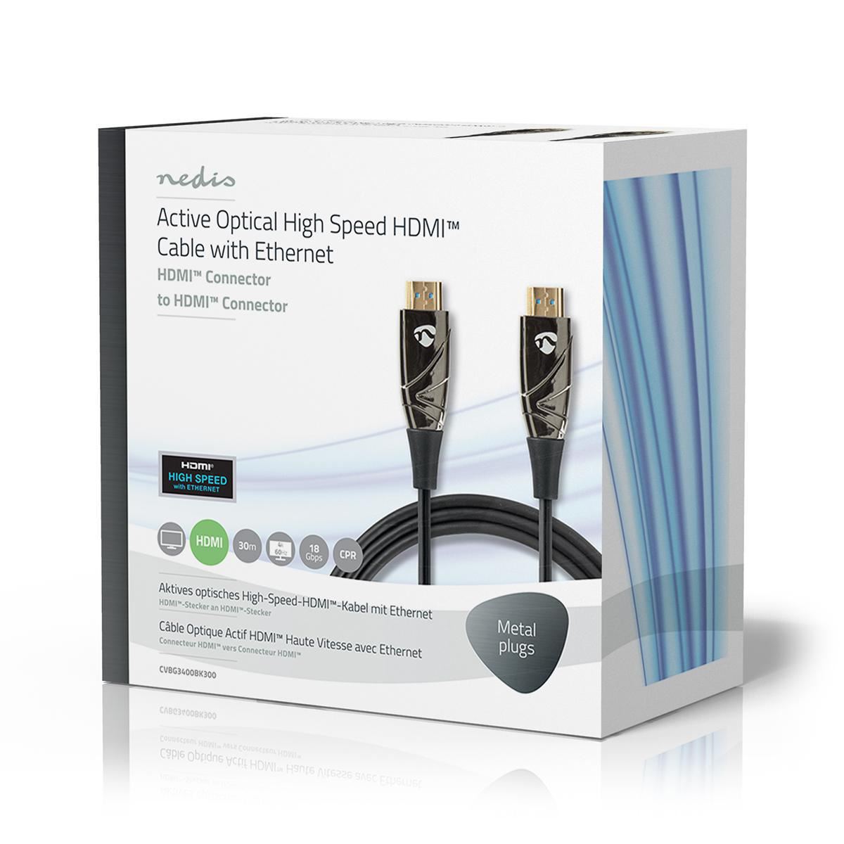 Nedis High Speed HDMI Cable with Ethernet AOC to HDMI Connector 30m - CVBG3400BK300