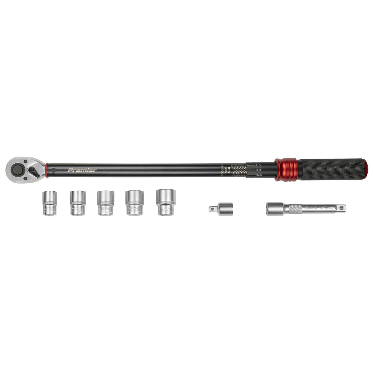Sealey Premier Black Torque Wrench Set 1/2"Sq Drive 60-330Nm 8pc STW915B