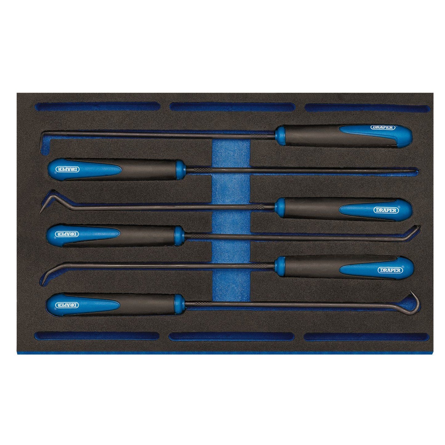 Draper 6pc Long Reach Pick And Hook Eva Foam Tray Probe Set O Ring Seal Remover