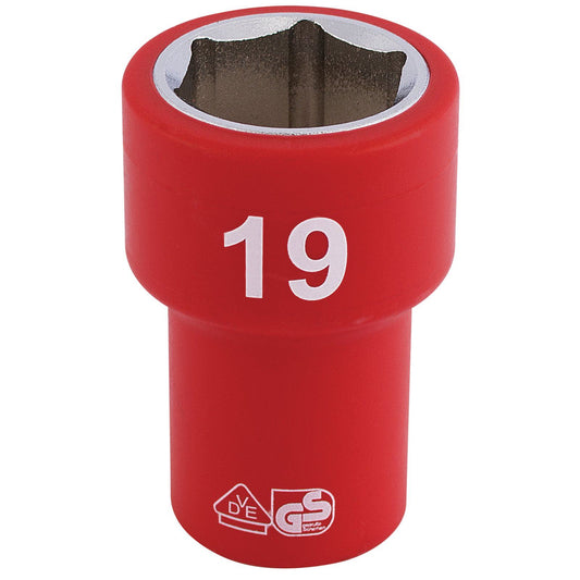 Draper Expert Quality 3/8" Square Drive Fully Insulated VDE Socket - 19mm - 31740