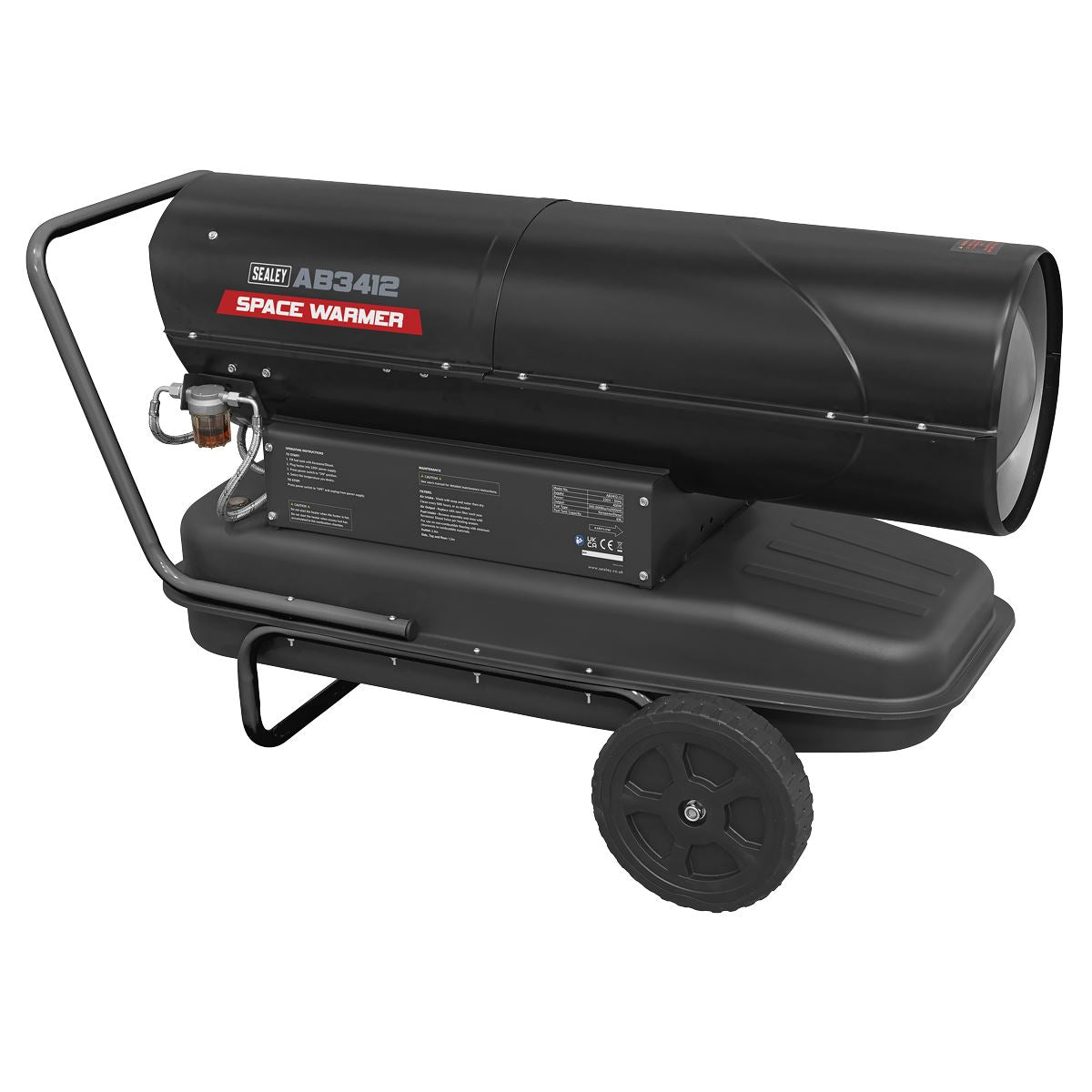 Sealey Space Warmer Kerosene/Diesel Heater 340,000Btu/hr wth Wheels AB3412