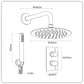 Baridi Concealed Thermostatic Shower Set 20cm Round Head & Hand Shower - Chrome DH318