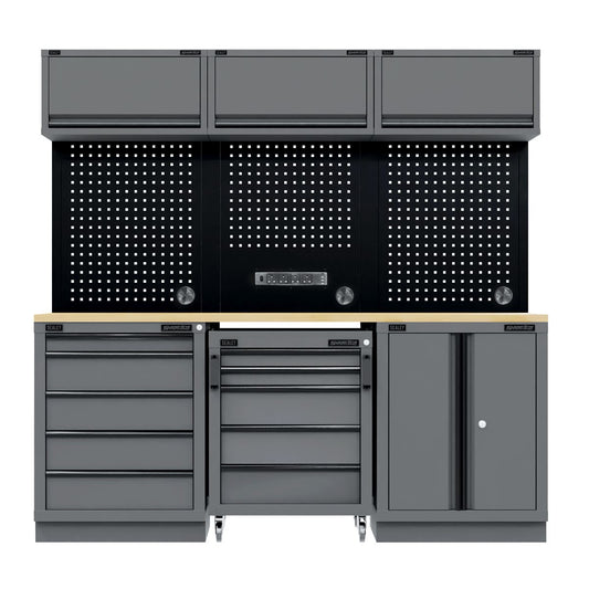 Sealey Superline Black Edition Storage System with Rubber Wood Worktop 2.04m