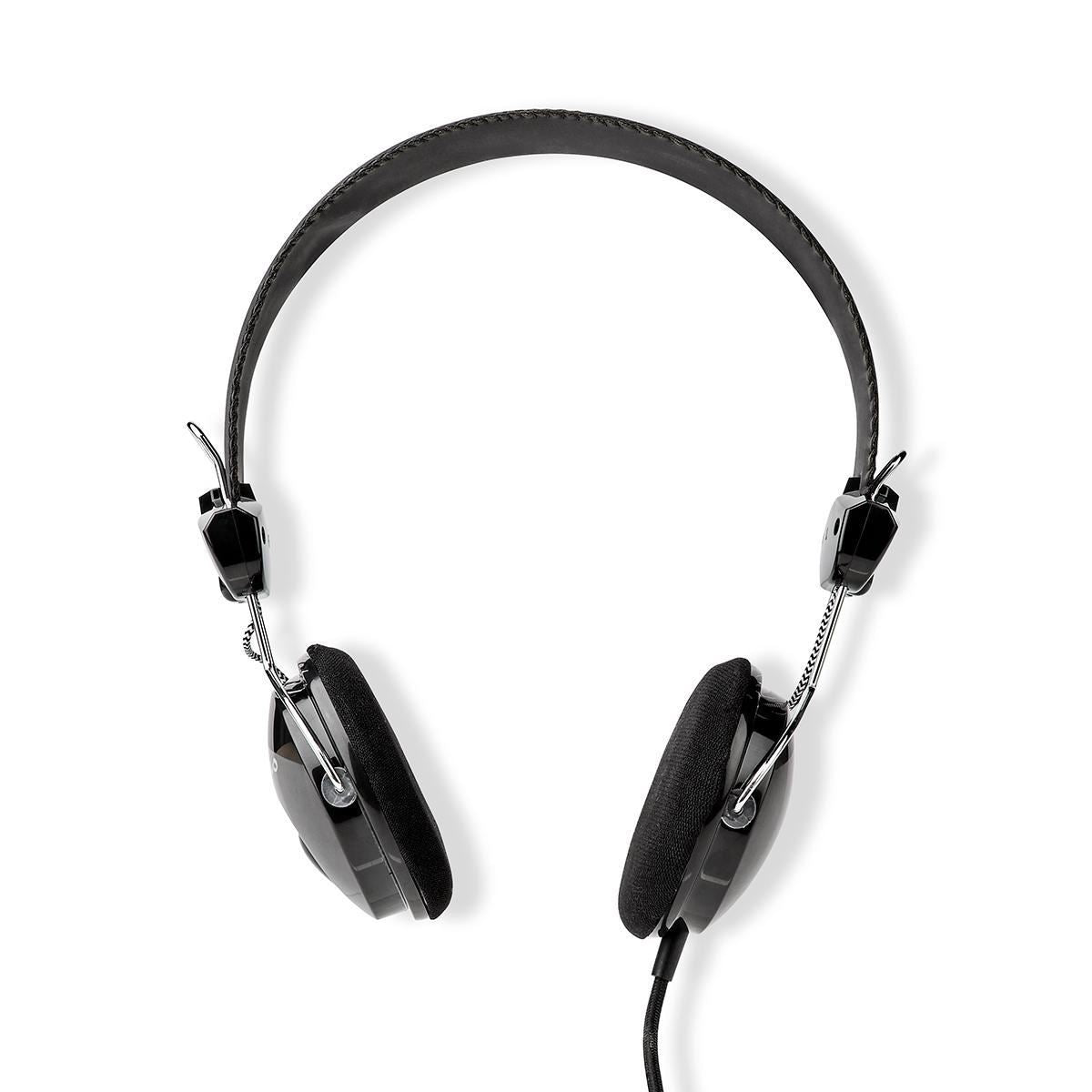 Nedis Wired Headphones 1.1m Round Cable On-Ear Lightweight Black - HPWD1104BK
