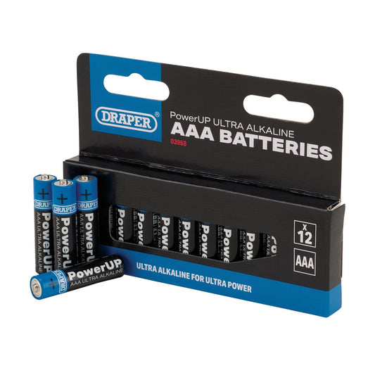 Draper AAA Batteries - Pack Of 12 BATT/AAA/12