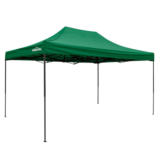 Dellonda 3x4.5m Pop-Up Gazebo Water Resistant w/Carry Bag/Rope/Stakes Dark Green