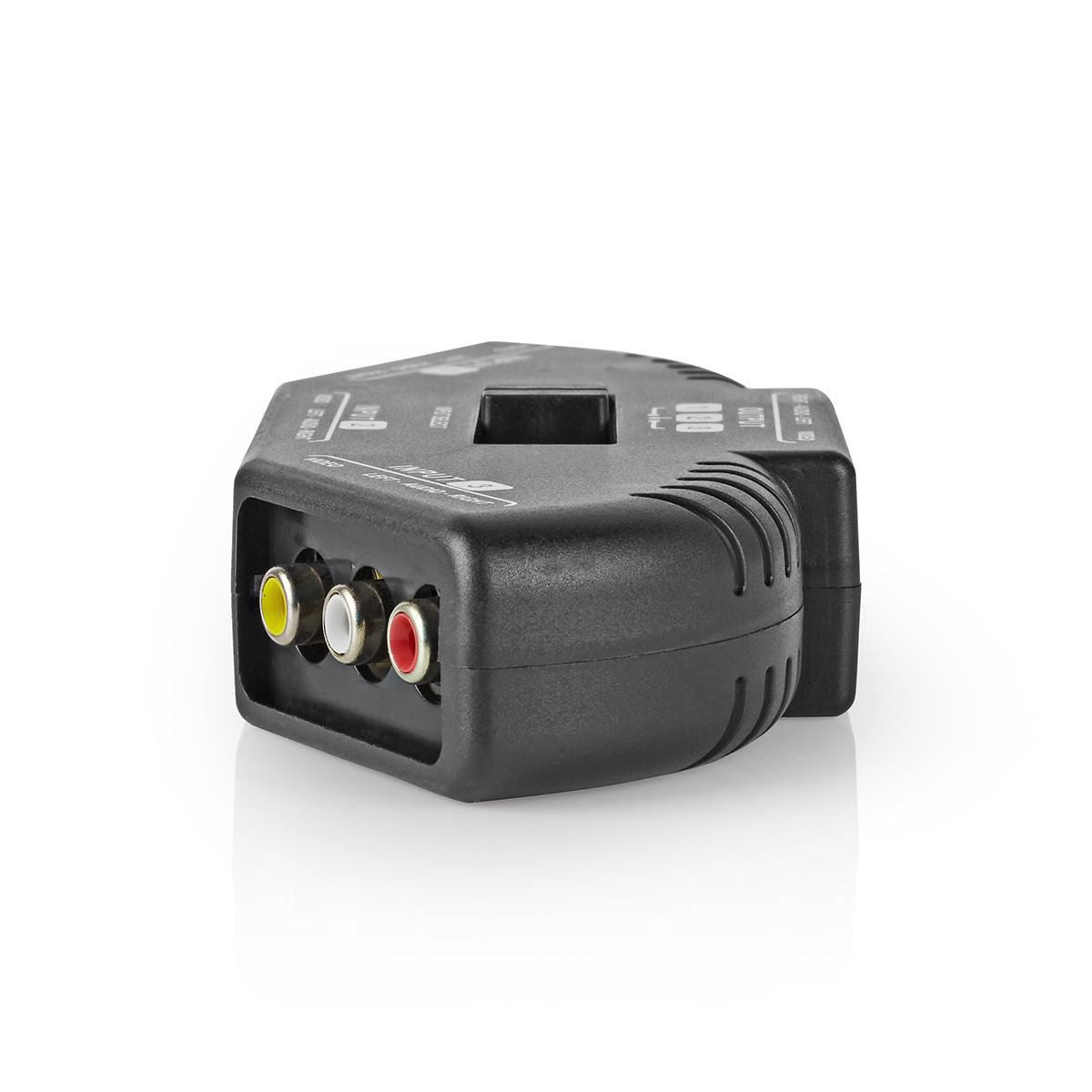 Nedis 3-Port AV Switch 3x RCA (RWY) Input to 1x RCA (RWY) Output Black - VSWI2403BK