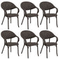 Dellonda Armchair Weather Resistant PP Body Stackable x 6, Dark Wood DG205
