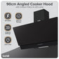 Baridi Angled Chimney Cooker Hood with Carbon Filters & LED Lamp 90cm