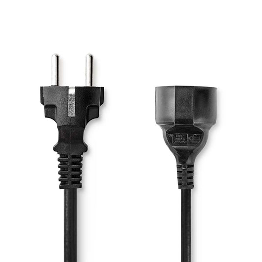 Nedis EU Power Cable Plug with earth contact Male to Female 3m