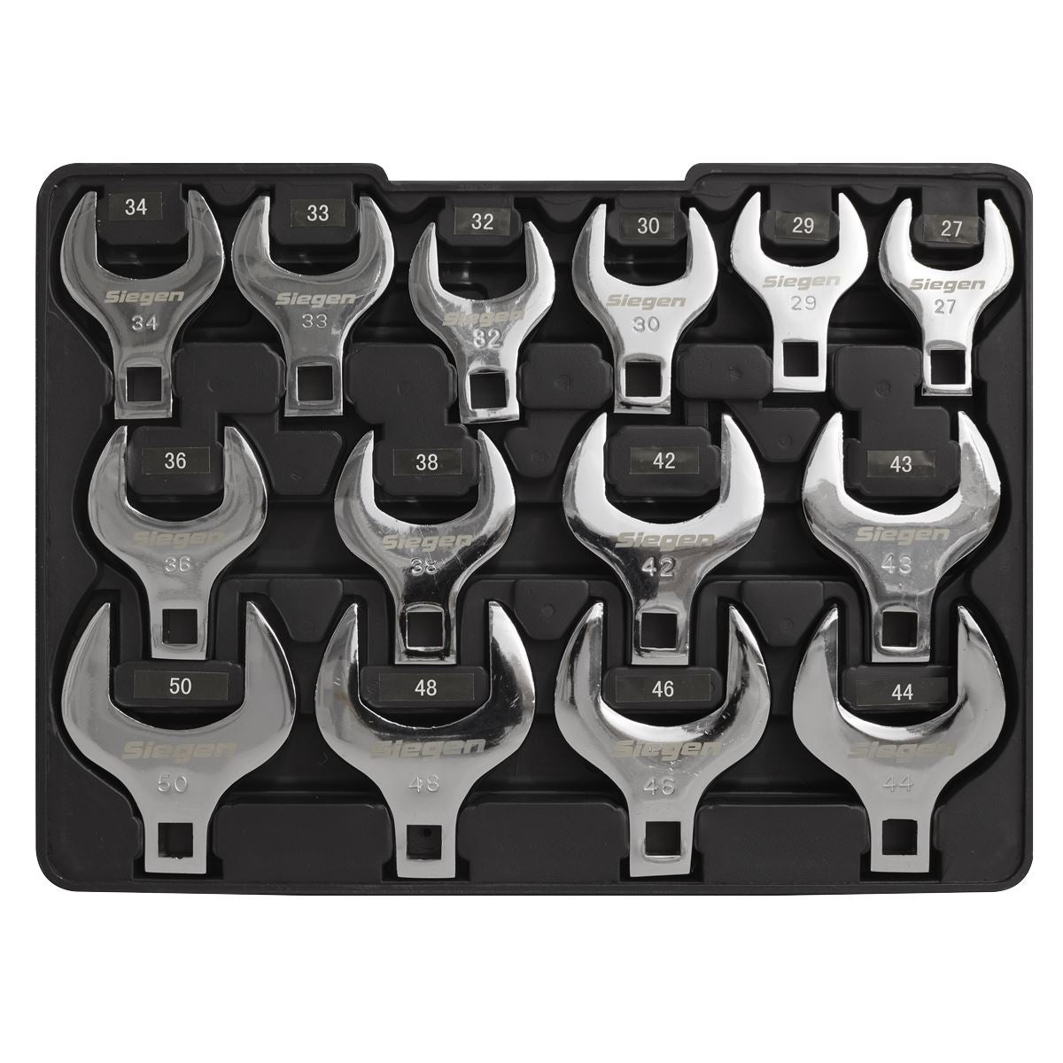Sealey Crow's Foot Open End Spanner Set 14pc 1/2"Sq Drive Metric S01109