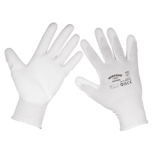 Sealey White Precision Grip Gloves X-Large- Pair SSP50XL