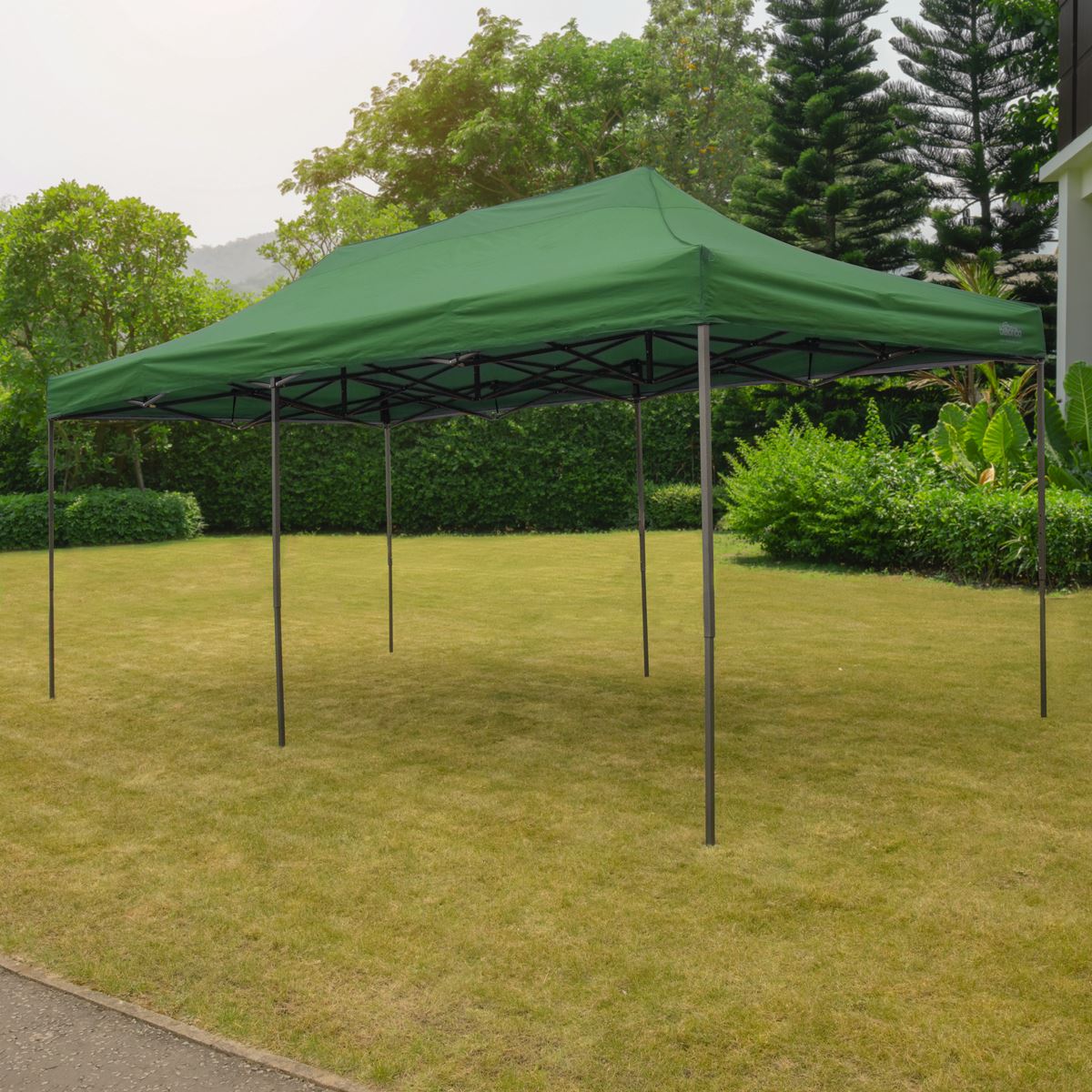 Sealey Dellonda Premium 3x6m Pop-Up Gazebo, Heavy Duty, PVC Coated, Water Resistant Fabric, Supplied with Carry Bag, Rope, Stakes & Weight Bags - Dark Green Canopy DG140